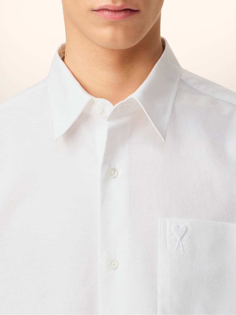 WHITE COTTON AMI DE COEUR BOXY SHIRT